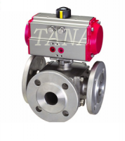 3 way ball valve with pneumatic actuator From China