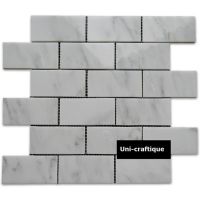 Brick pattern marble mosaics, Oriental white marble mosaics, 2&amp;quot;X4&amp;quot; mosaics