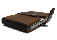 Slim Front Pocket Wood Wallet With Leather Band