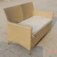 alu. frame resin wicker bench