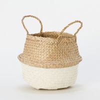 Color dipped bottom seagrass basket/ storage basket/ belly seagrass basket