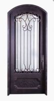 wrought iron door with operable glass