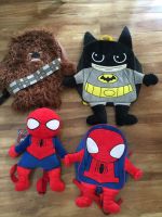 Starwars Marvel Disney Chewbacca Spiderman Plush Embroidery Velboa Backpack