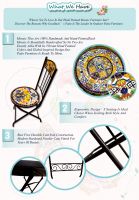 Hand Painted Mosaic Top Metal Patio Garden Folding Furniture Sets