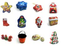 OEM factory supply tin food grade metal various shaped Christmas Gift tin box