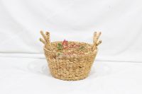 Water hyacinth storage basket, christmas season, X-mas basket-SD10730A-1NA