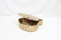 Handwoven water hyacinth tray for decor, mussel shape -SD10723A-1-1NA