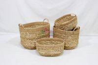 Handmade Oval Basket – Eco-Friendly Water Hyacinth Organizer-SD20614B-4MC From Vietnam