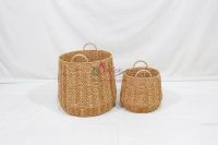 Handmade Paper Rope Woven Storage Basket with Handles-CH4416A-2BR