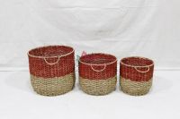 Natural Seagrass Woven Storage Basket for Home Organization-SD20604B-3MC