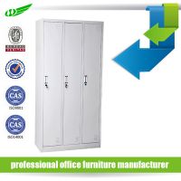 KD steel 3 doors metal Single Tier Ventilated Employee Lockers