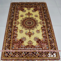 3x5 Traditional Carpet Oriental Handmade Hand Knotted Silk Persian Rug