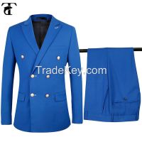 Slim Fit Double Breasted Coat Pant Men Suit