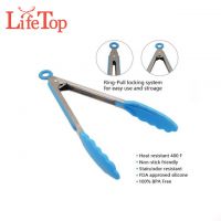 Wholesales premium silicone kitchen tools stainless steel food tong