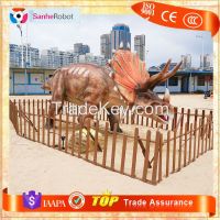Handmade life size realistic soft rubber triceratops electromechanical