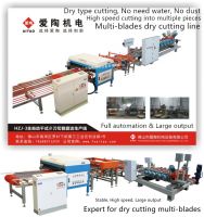 Multi blades ceramic tile cutting machine line dry type