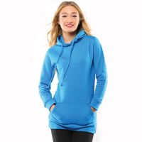 Blank Contrast Girlie longline hoodie AWD Just Hoods 320 GSM Hoodie