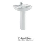 Ceramic pedestal basin