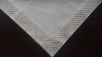 Linen napkins with net gold embroidery border