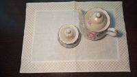Linen napkins with net gold embroidery border From Russia