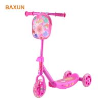 3 wheel plastic and steel child scooter with customized bag