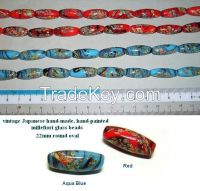 Gorgeous Hand-made Hand-painted Vintage 22mm Japanese Milefiori Glass Beads