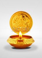 Gajlaxmi gold plated oil lamp