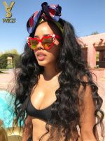 YSwigs Loose Wave Virgin Brazilian Human Hair Lace Front Wigs with Baby Hair