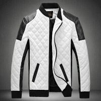 Men's Pu Leather Jacket Coat Slim Motorcycle Warm Parka Fashion Outwear Overcoat