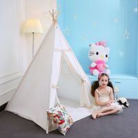 Children Play Indian Teepee Tent100%cotton Canvas Wooden Play House Ki