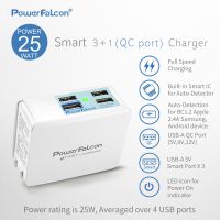 Powerfalcon 25W Smart 3+1(QC3.0) port Charger/Foldable