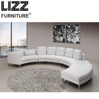 Living Room Furniture Half Round Circle Italian Leather Sofa