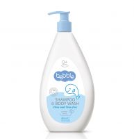 Bebble Baby Shampoo and Body Wash 400ml Bottle with Pump, Made in the EU