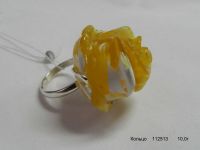 Amber Silver Ring