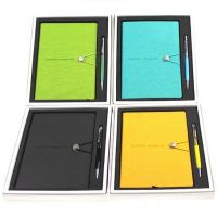 Promotional leather cover executive notebook and pen gift set