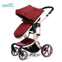 2017 New modle aluminum alloy high view gold best baby stroller from China factory