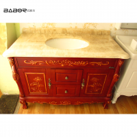 hand carved luxury oak wood bathroom vanity