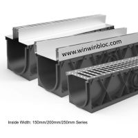 Plastic PP  trench drain channel drainage with brickslot steel Cover