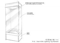 Free Standing Display Case With Lighting Top Element