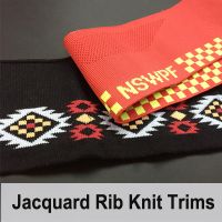 Jacquard Rib Knit Trims Flat Collar And Cuffs For Making Garments