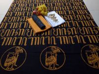 Batik Pekalongan Manual Stamp Fabric Cotton Wayang Gold, Black Indonesian