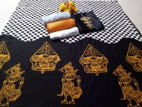 Batik Pekalongan Manual Stamp Fabric Cotton Wayang Black,Gold Centra Java