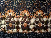 Batik Pekalongan Manual Print Hand Fabric Cotton Wayang Black,Brown CF01