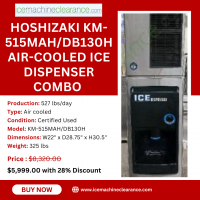 Hoshizaki KM-515MAH/DB130H Air-Cooled Ice Dispenser Combo - 527 lbs/day Production