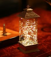 Creative plastic home christmas decoration light gift plastic Electroplating led lantern