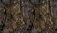 Brown Camo Printed Polyester Tricot for Hunting in Low Royalty Rate