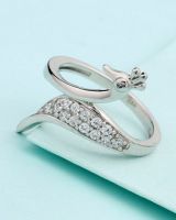Stylish Peacock Ring With Shiny CZ