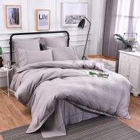 embroidered 100% linen duvet cover set