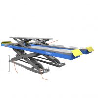 Double level scissor lift for four wheel alignment 