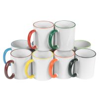 11oz. Ceramic Color Rim Mug